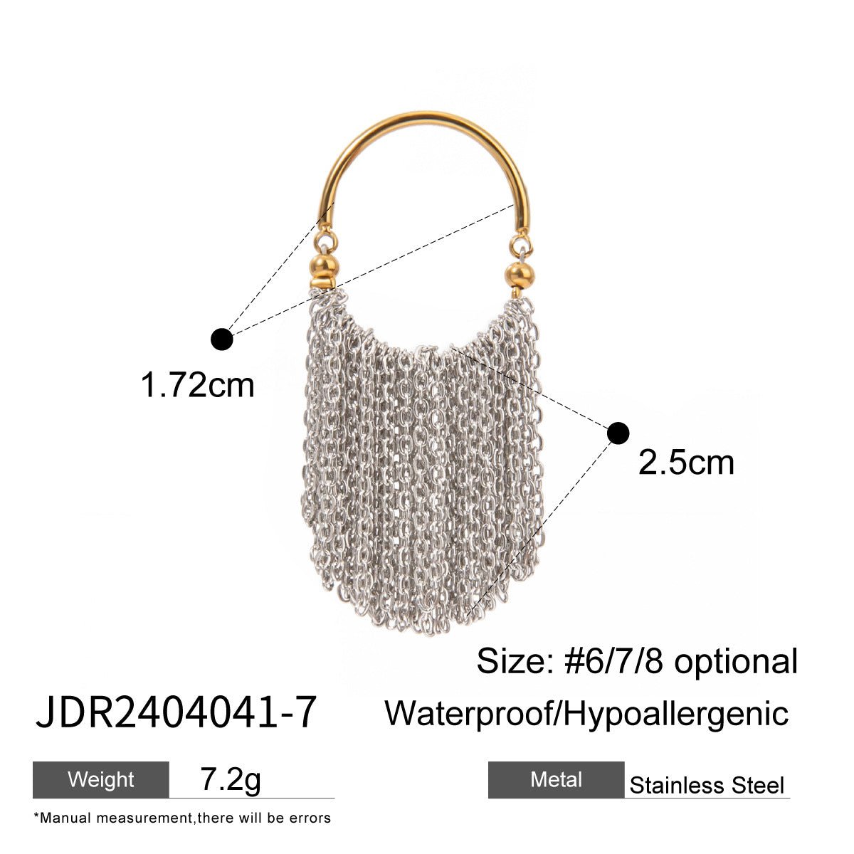 Stripe Geometric Stainless Steel Electroplating Rings