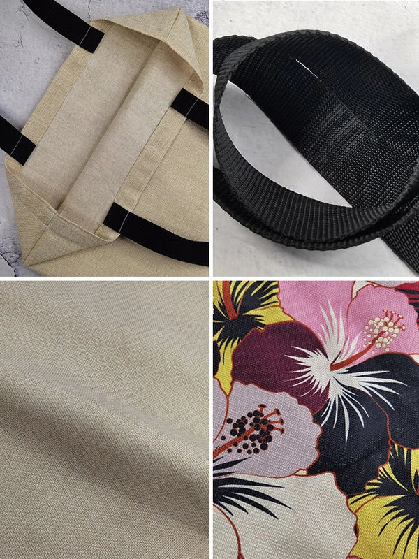 Women's Medium Linen Underwater World Beach Square Open Shopping Bags
