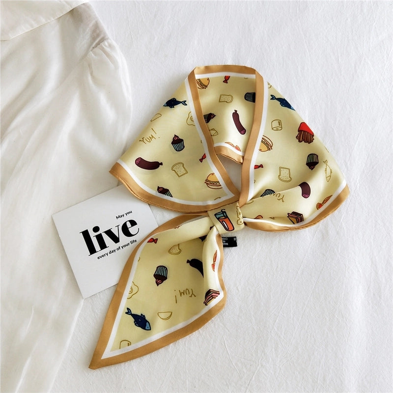 Fashion Printing Small Silk Scarf