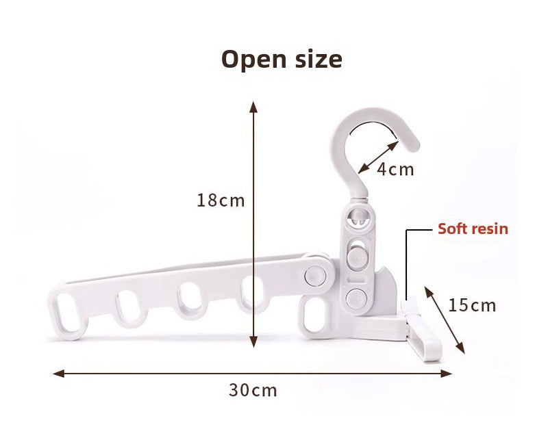 Household Five-hole Folding Clothes Hanger Student Indoor Travel Clothes Hanger Multi-functional Portable Universal Clothes Hanger