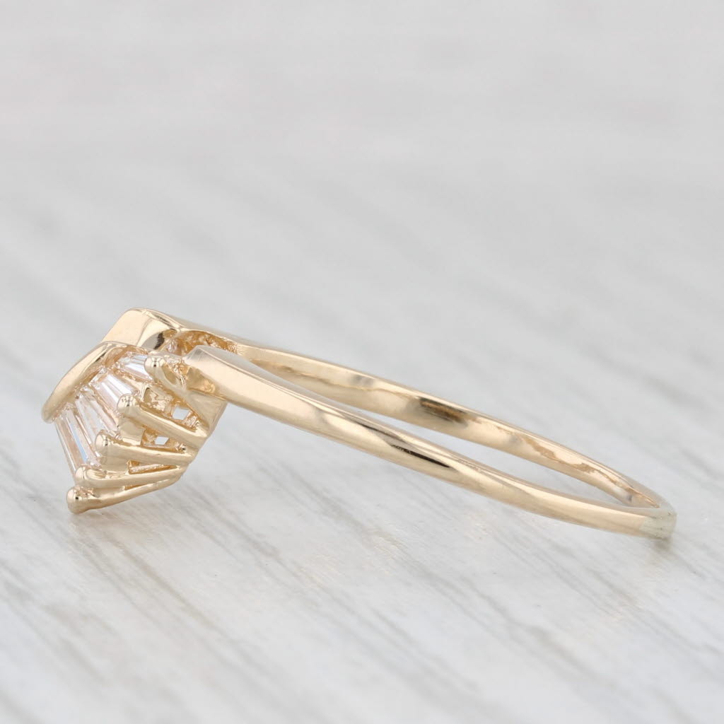 0.43ctw Diamond Baguette Ring Guard Enhancer 14k Yellow Gold Sz 10.25 Wedding