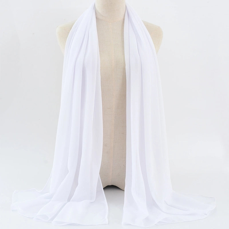 Women's Minimalist Classic Style Solid Color Satin Silk Scarf