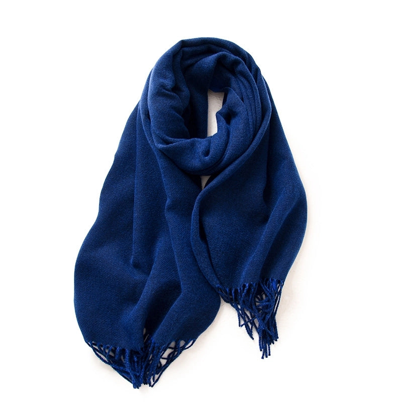 Women's Minimalist Solid Color Polyester Scarf