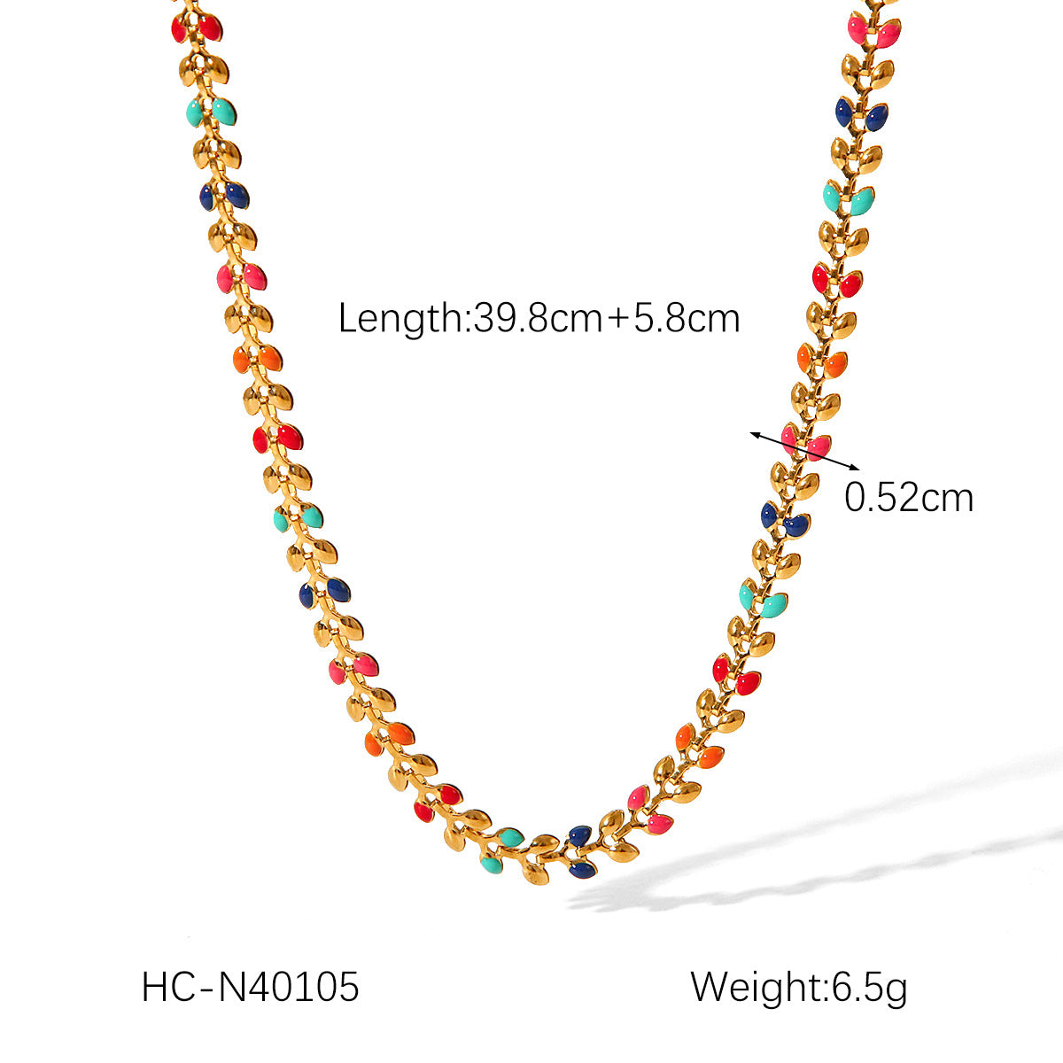 Stainless Steel Chain Small Daisy Olive Branch Butterfly Color Oil Drop Necklace Female Fashion All-Match Titanium Steel Bracelet