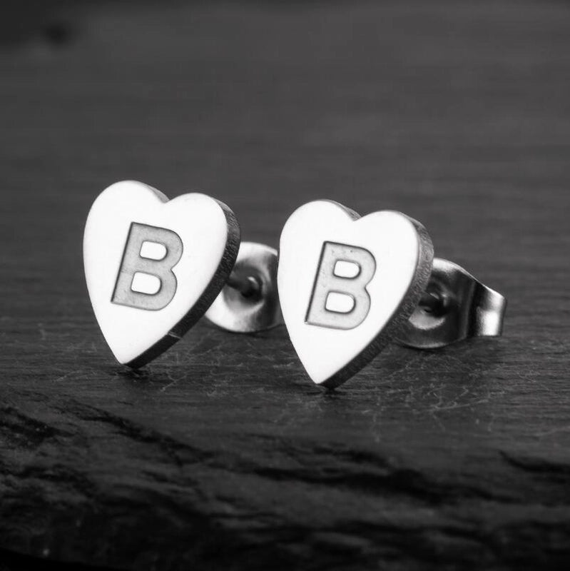 1 Pair Fashion Letter Heart Shape Plating 304 Stainless Steel 18K Gold Plated Ear Studs