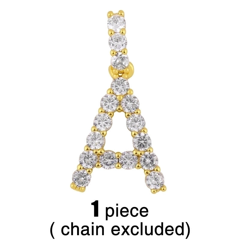 Copper Tennis Chain Inlaid Zircon Letter Necklace