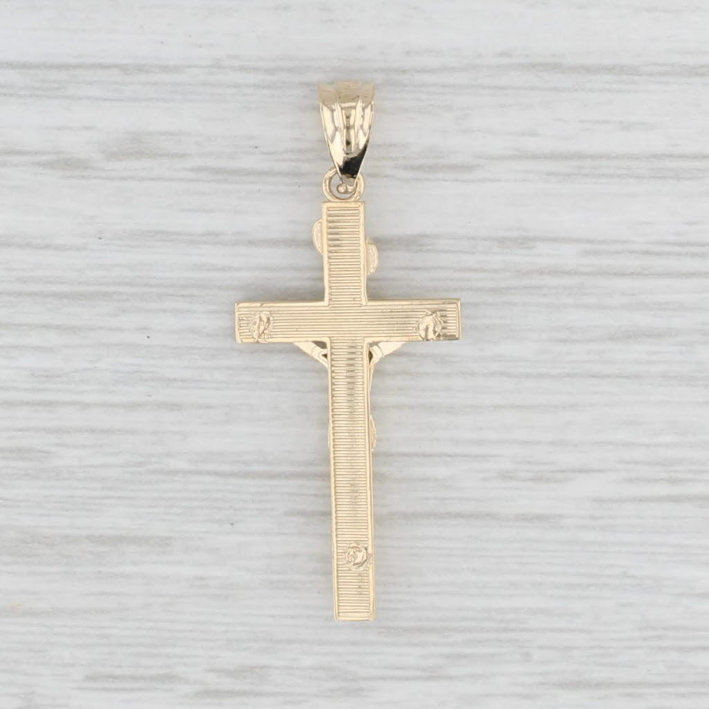 Crucifix Cross Pendant 14k Yellow Gold Religious Jewelry Figural