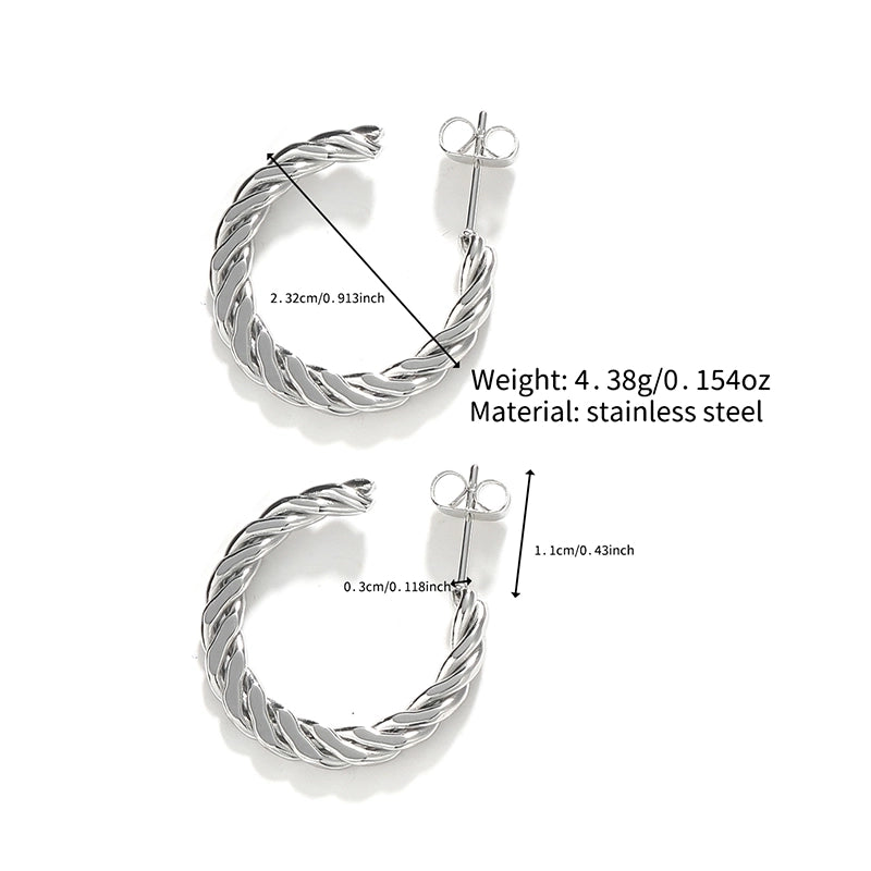 1 Pair Minimalist Classic Style Solid Color Polishing Plating Stainless Steel 18K Gold Plated Ear Studs