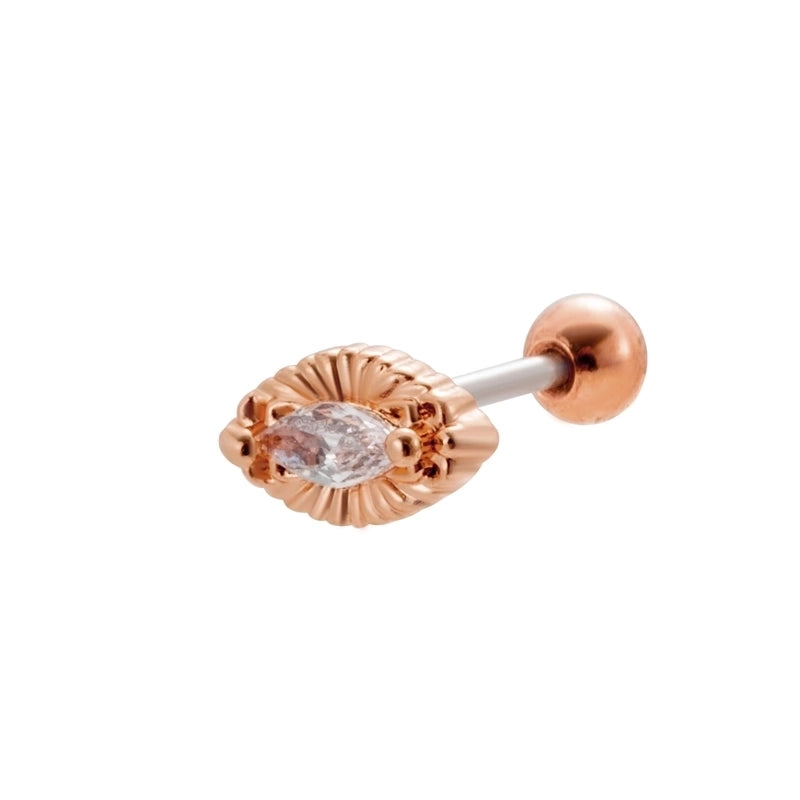 1 Piece Ear Cartilage Rings & Studs Sweet Heart Shape Flower 316L Stainless Steel  Copper Plating Inlay Zircon Ear Cartilage Rings & Studs