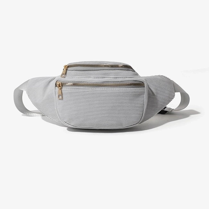 Women's Streetwear Solid Color Corduroy Waist Bags