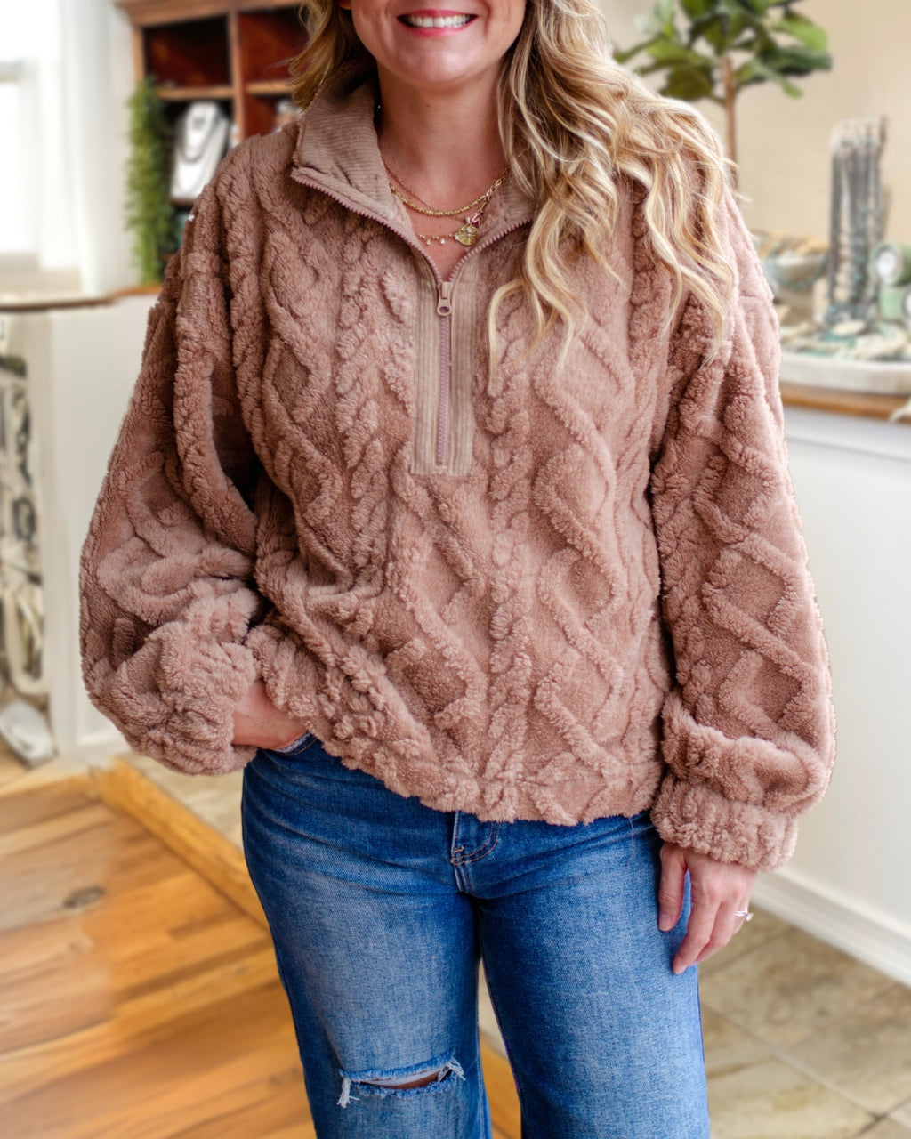 Twist Plush Half-Zip Pullover