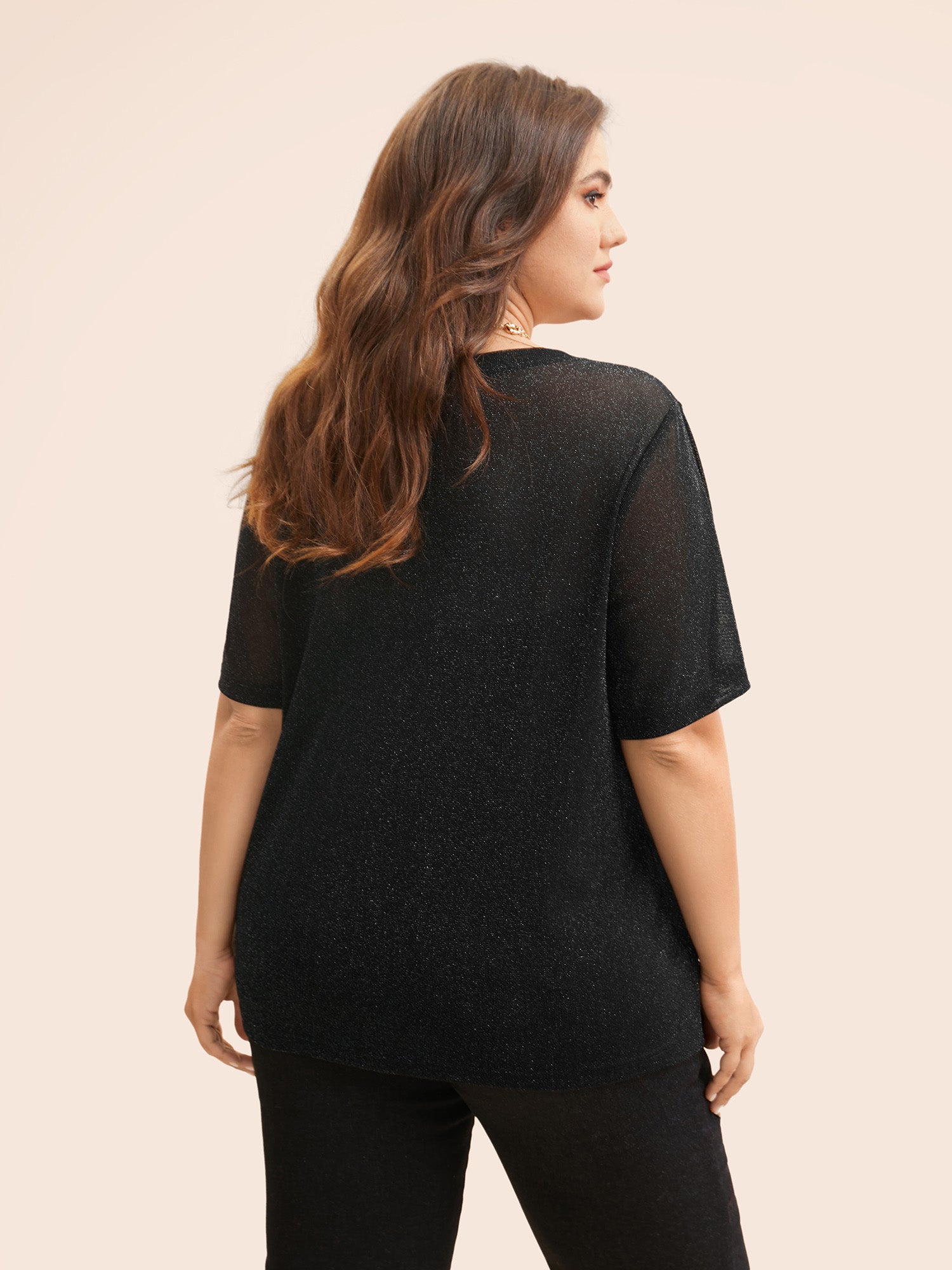 Round Neck Luxe Mesh T-shirt