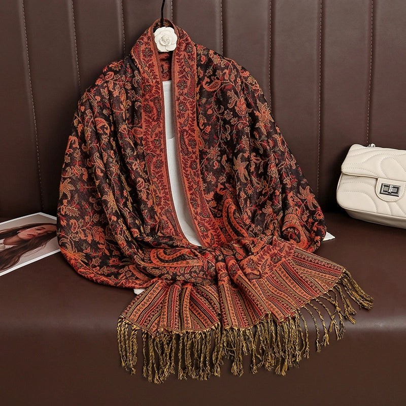 Women's Elegant Geometric Cotton Acrylic Shawl