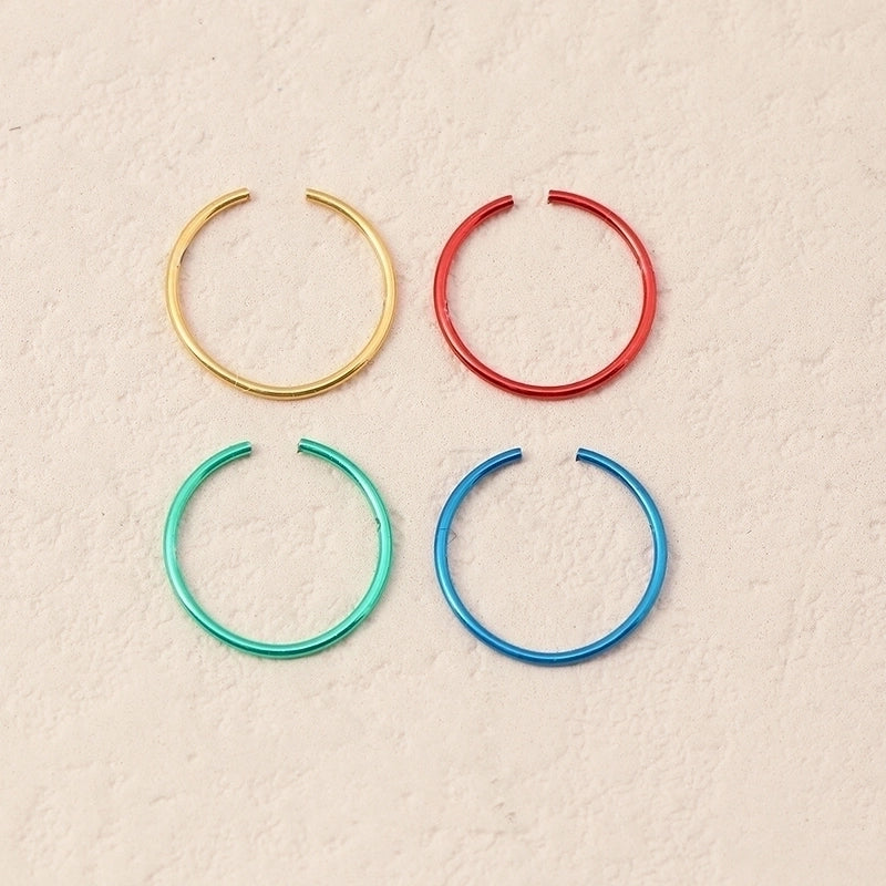 Geometric Metal Plating Nose Ring