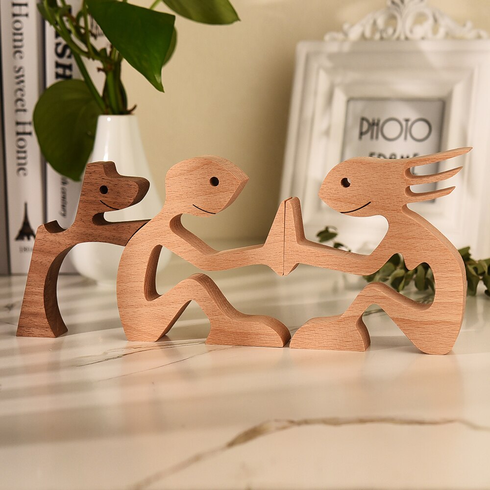 Nordic Wooden Dog Sculptures