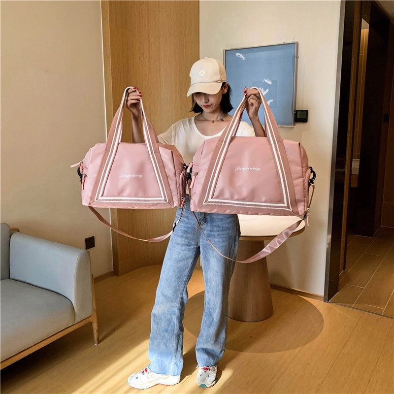 Large Capacity Wet And Dry Separation Yoga Fitness Bag Printed Logo Short Trip Luggage Bag New Travel Bag