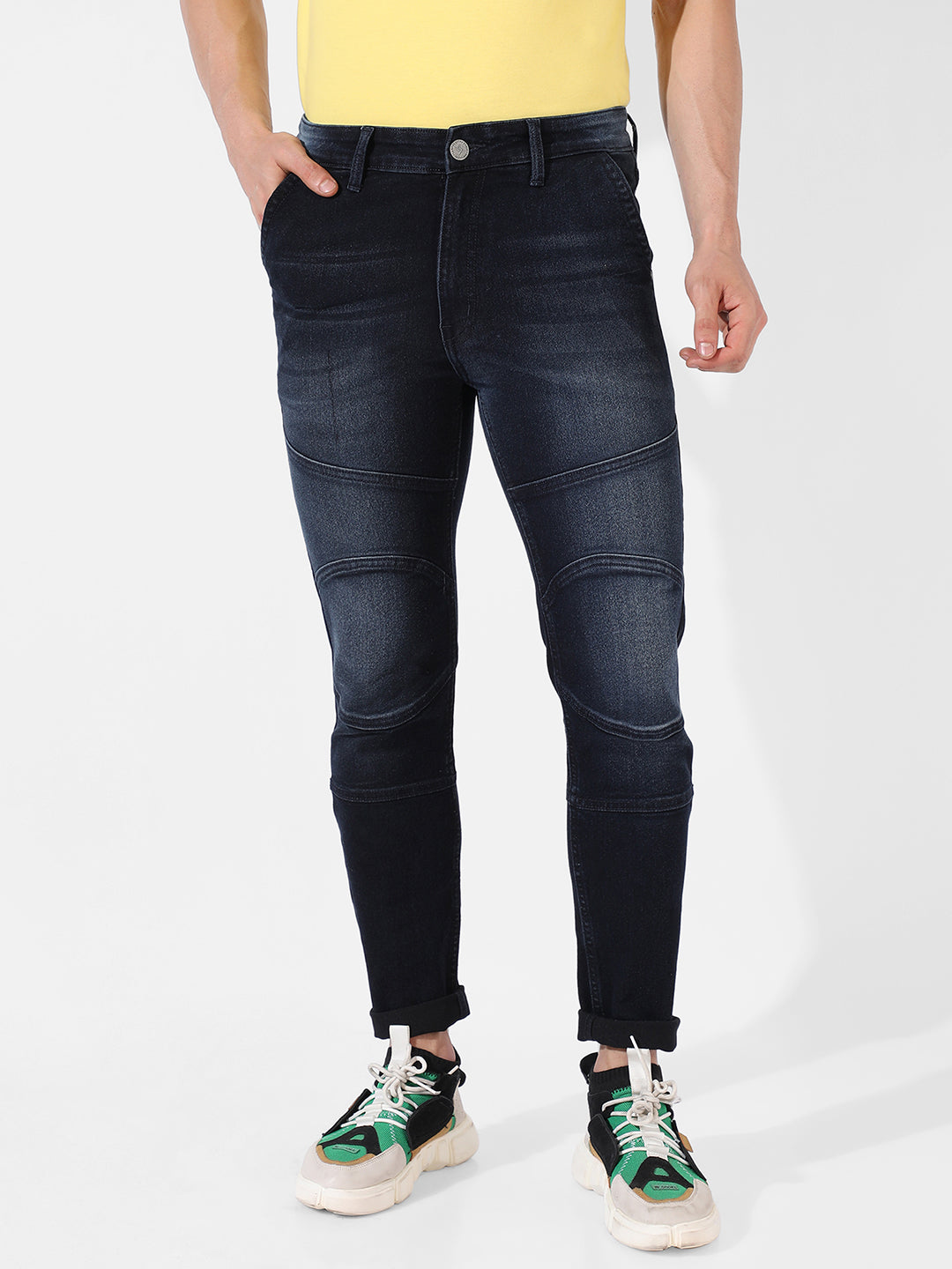 Self-Design Patched Denim Jeans