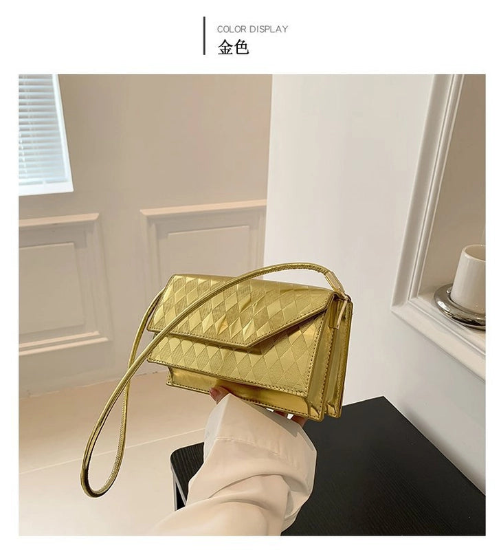 Women's Medium Pu Leather Solid Color Basic Flip Cover Square Bag