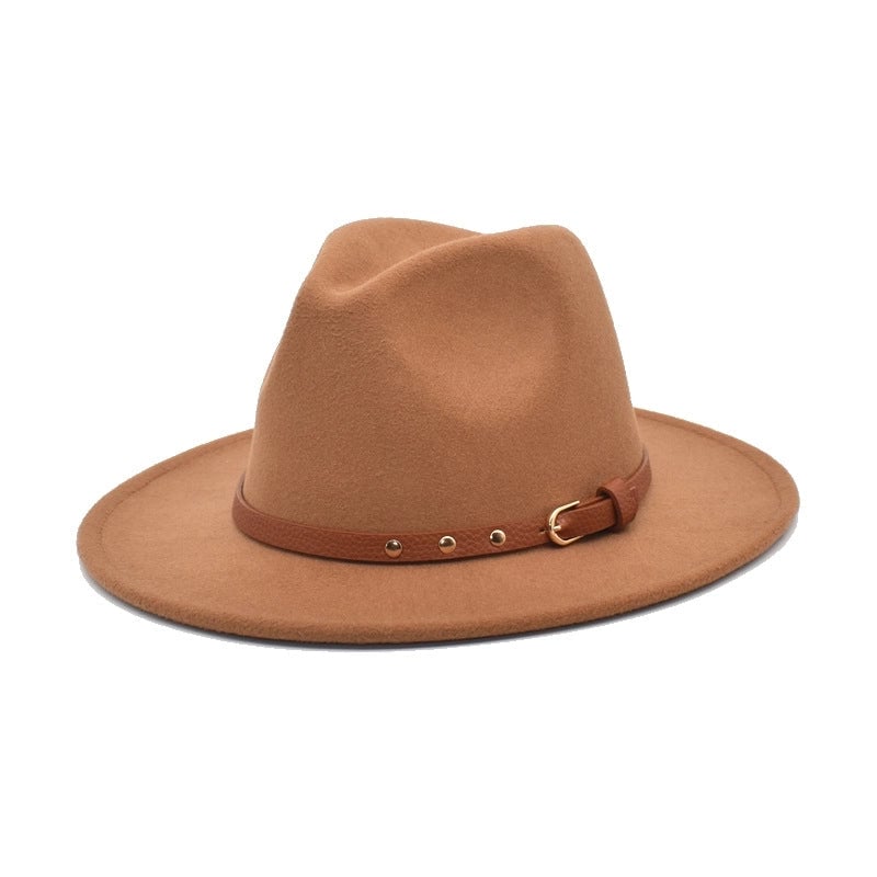 Autumn And Winter New Woolen Jazz Hat Women's Outdoor Travel Fedora Hat Men's Hat Top Hat
