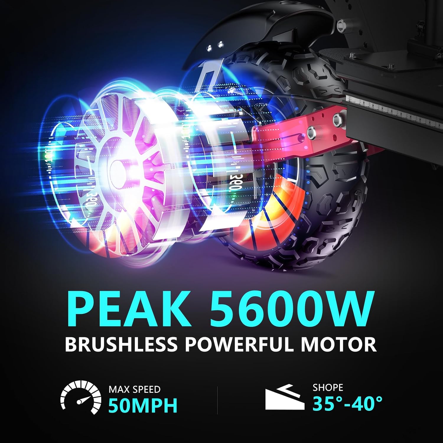 Electric Scooter for Adults Peak 5600W Dual Motor Up to 50MPH,Battery Range to 45Miles Fast Sports Escooter 11