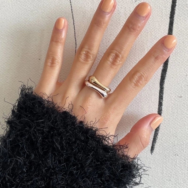 Minimalist Geometric Sterling Silver Open Ring