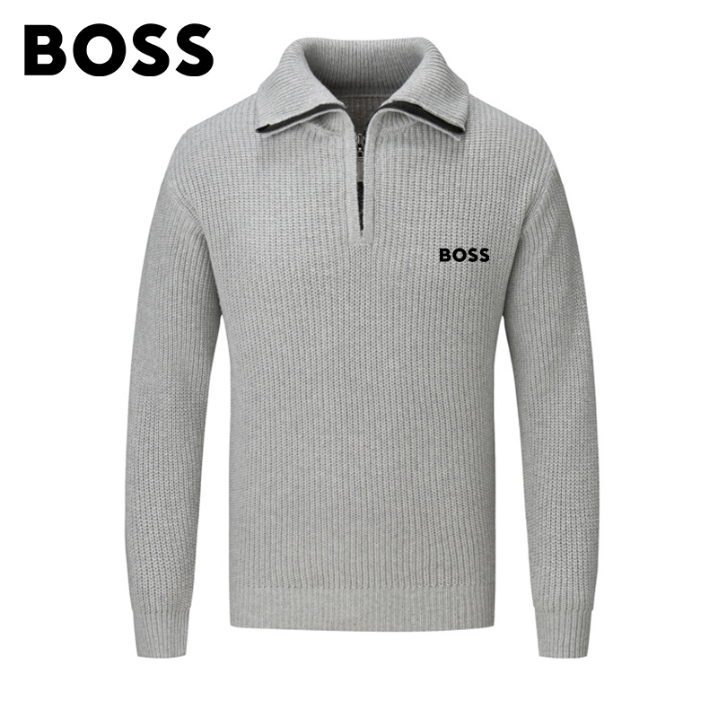 BOSS Men-s Half Zip Turtleneck Sweater