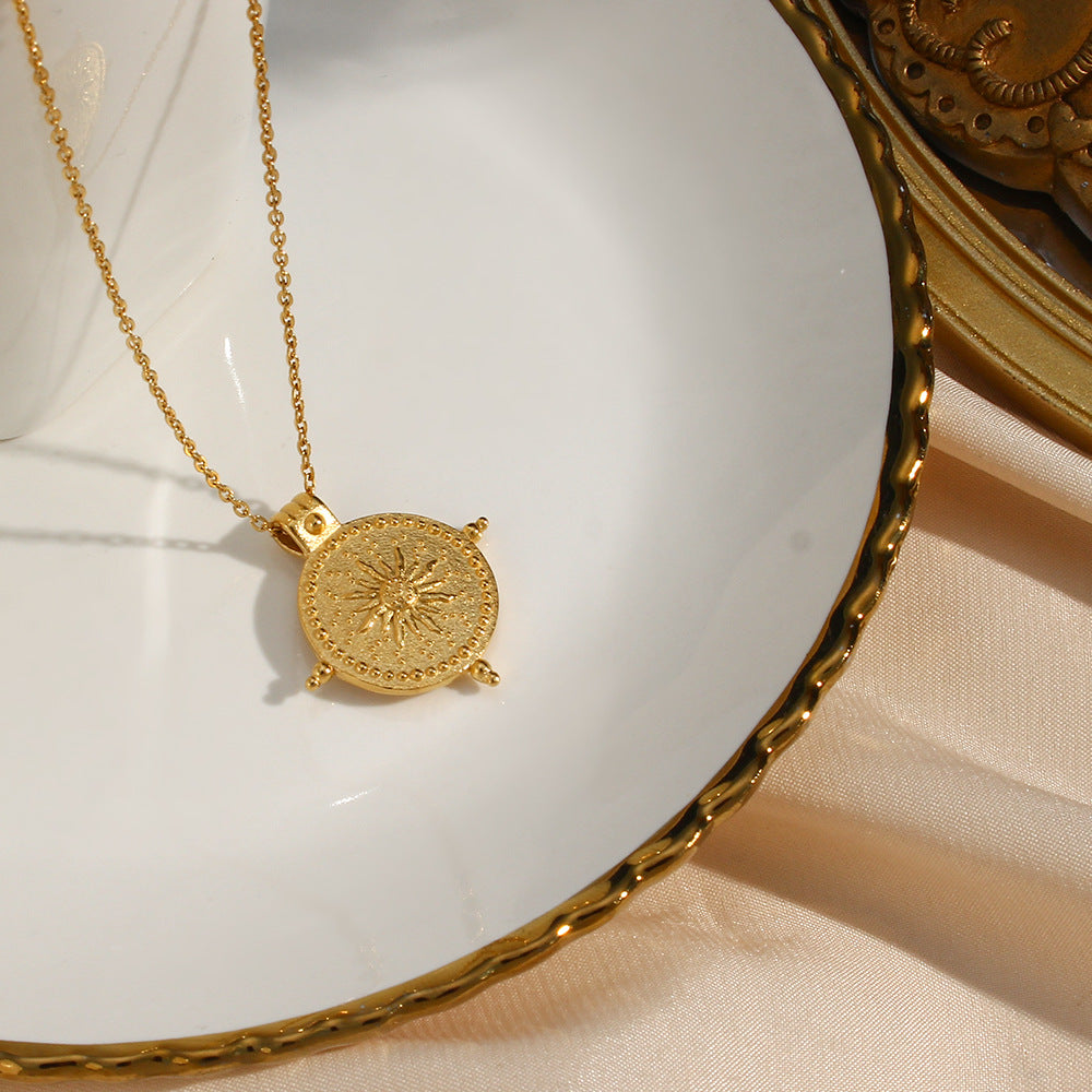 Fashion Stripe Geometric Stainless Steel 18K Gold Plated Necklaces