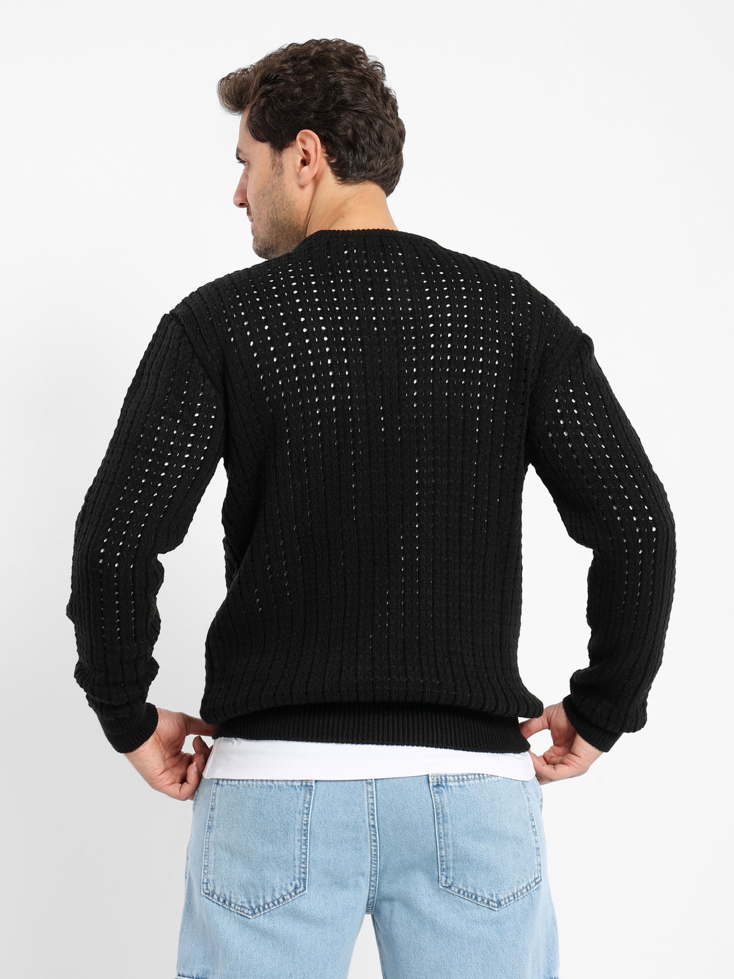 Casual Perforated Pullover