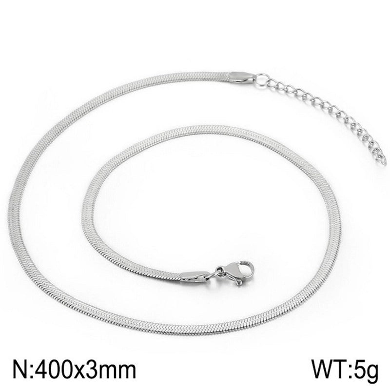 Classic Style Solid Color Titanium Steel 18K Gold Plated Plating Chain Necklace