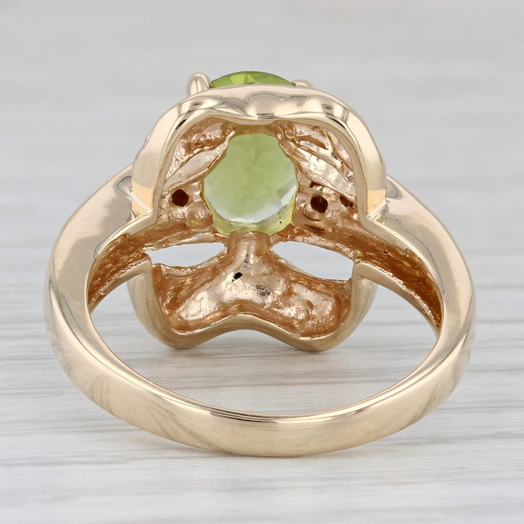 3ctw Peridot Diamond Ring 14k Yellow Gold Size 9.25 Oval Solitaire