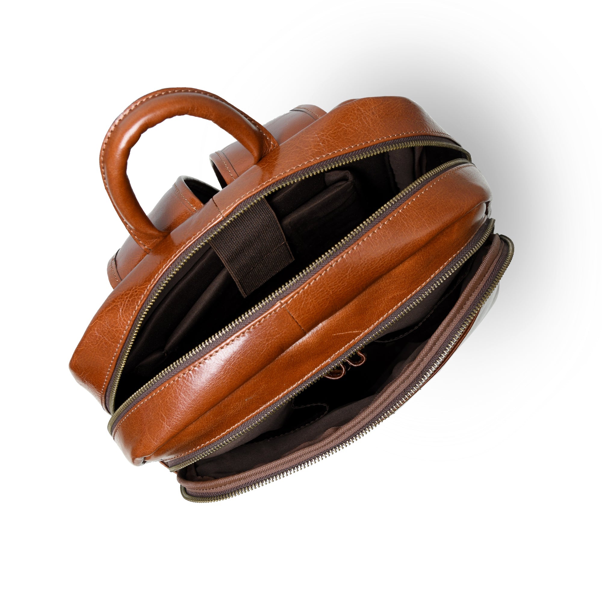Luxury Italian Leather Backpack. Tan