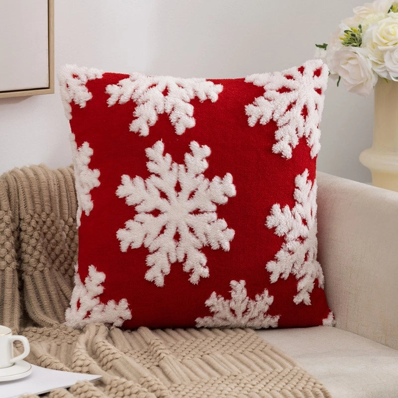 New Christmas Pillow Cover Fleece Jacquard Christmas Tree Elk Pillow Cushion Holiday Decoration Cushion Cover