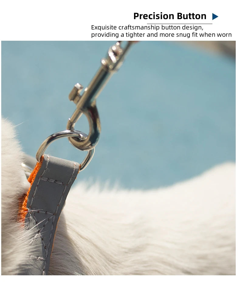 Pet Reflective Dog Harness Lead Walking Running Leashes Cat Chest Strap Vest Leash