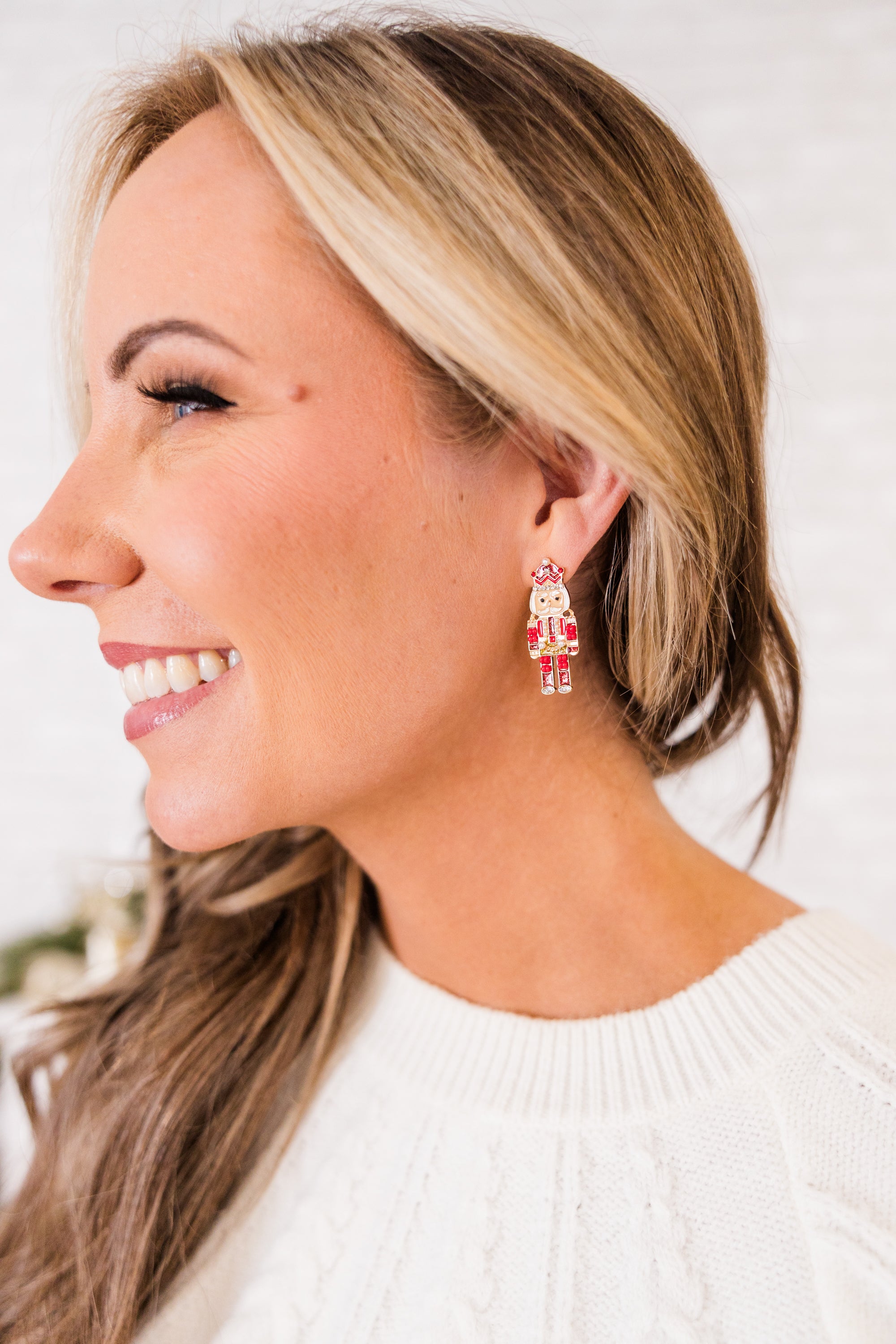 Sweet Nutcracker Earrings. Red