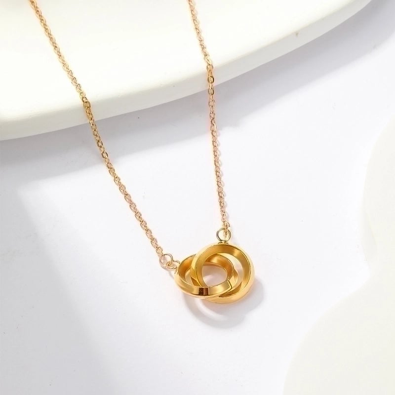 Modern Style Minimalist Solid Color Circle 201 Stainless Steel 18K Gold Plated Plating Pendant Necklace