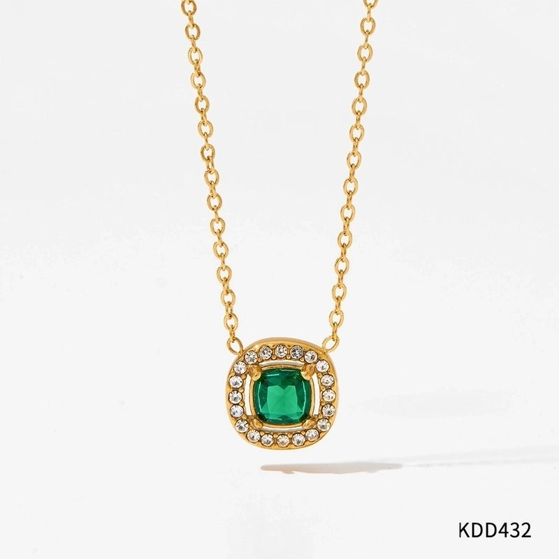 304 Stainless Steel Titanium Steel 16K Gold Plated White Gold Plated Gold Plated Classic Style Plating Inlay Square Zircon Bracelets Earrings Necklace