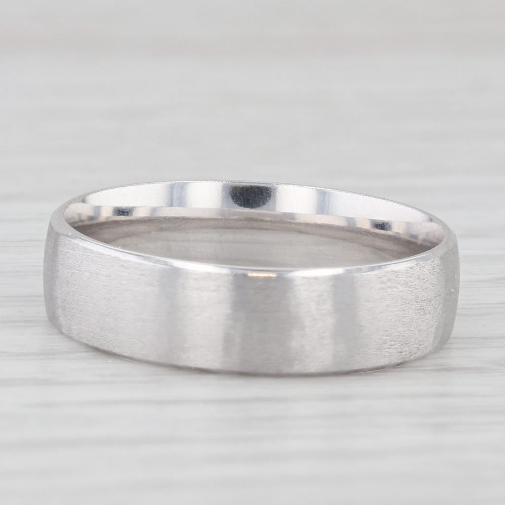 Brushed Men's Wedding Band 10k White Gold Size 10 Comfort Fit Ring