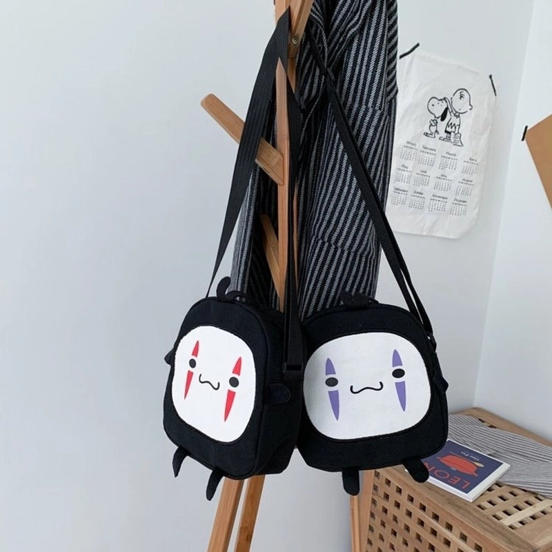 Women's Medium Canvas Cartoon Cute Zipper Crossbody Bag