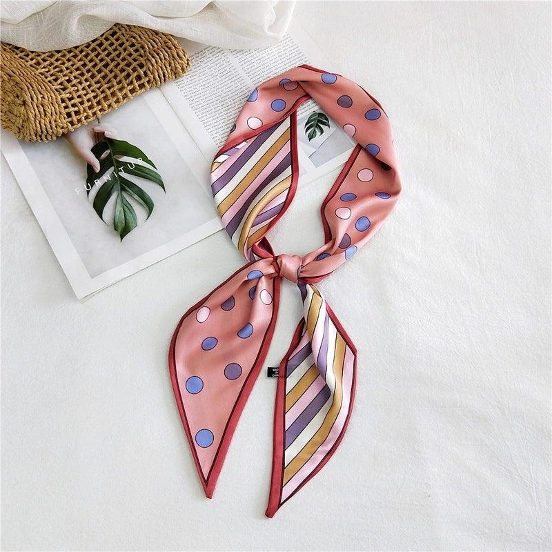 Women's Sweet Polka Dots Heart Shape Butterfly Polyester Satin Printing Silk Scarves