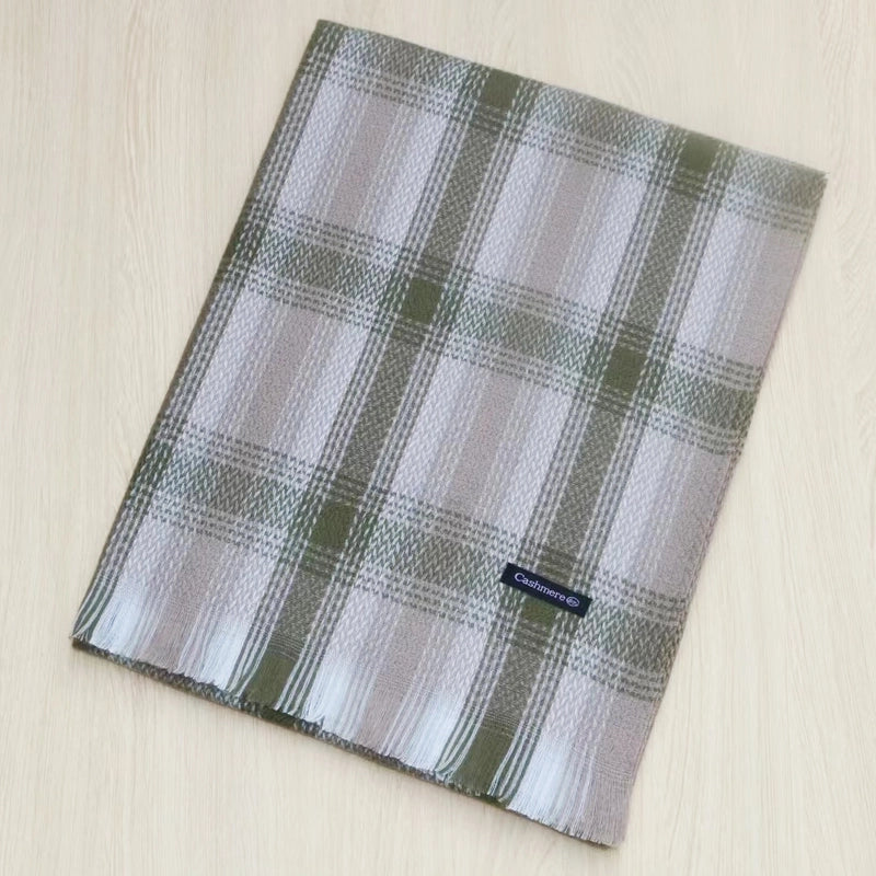 Soft Waxy Woven Plaid Cashmere Scarf Instagram Style Autumn And Winter New Arrival Retro Couple Warm Shawl Trendy