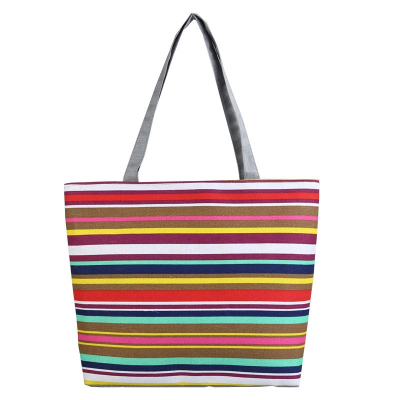 500 Pieces Women's Medium Canvas Rainbow Basic Classic Style Zipper Canvas Bag
