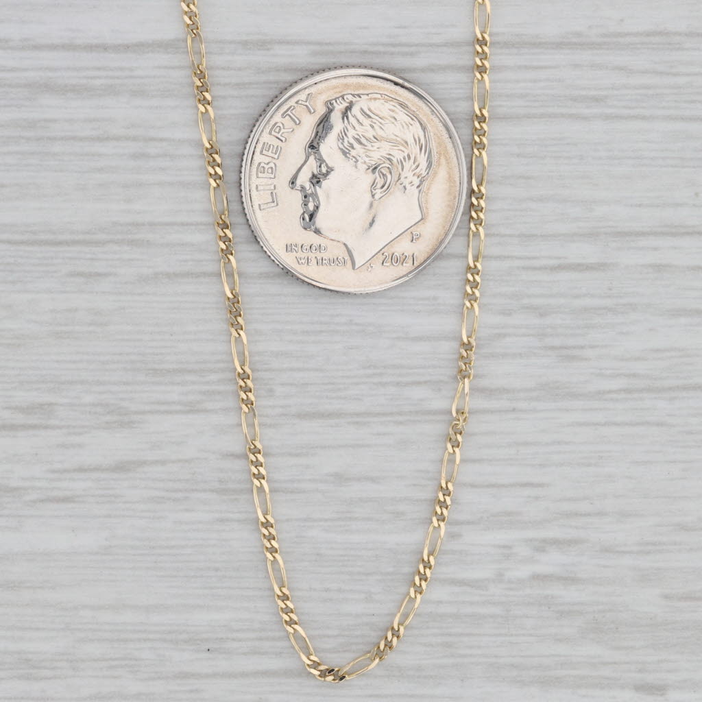 20 1.3mm Figaro Chain Necklace 14k Yellow Gold