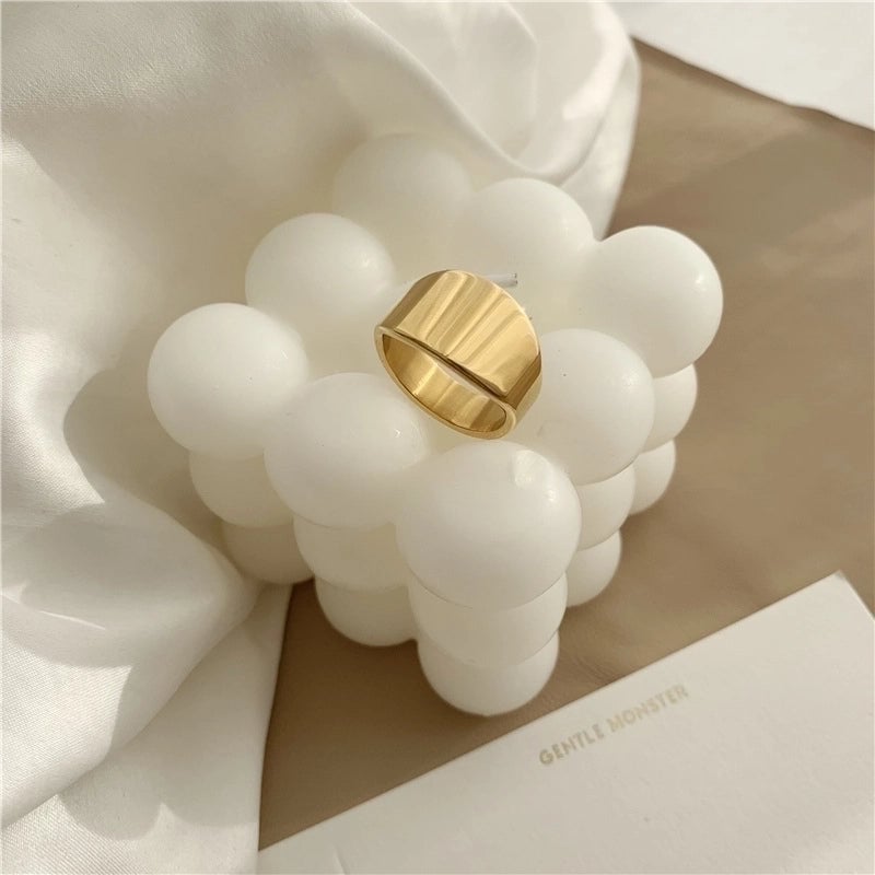 Minimalist Commute Solid Color Stainless Steel Plating Gold Plated Rings