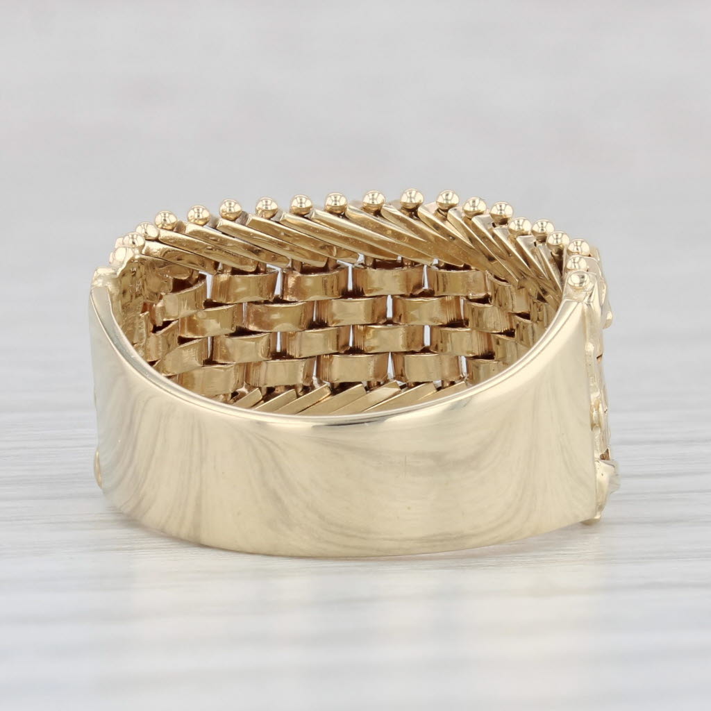 Mesh Chain Ring 14k Yellow Gold Size 8 Band