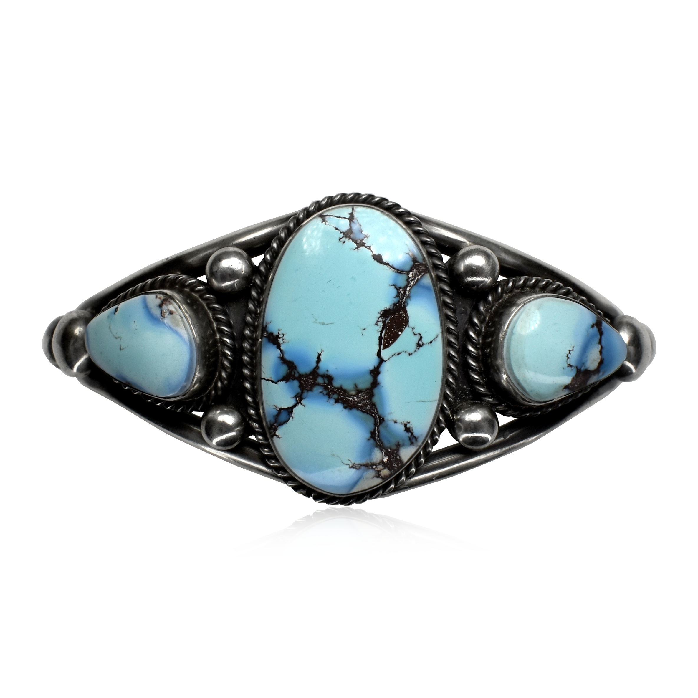 Golden Hill Turquoise Tri-Stone Cuff  by Nila Johnson