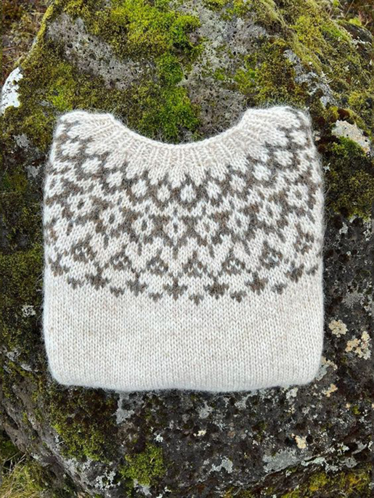 Vintage Geometry Icelandic Pattern Comfy Sweater