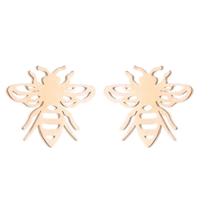 Minimalist Animal 304 Stainless Steel No Inlaid 18K Gold Plated Ear Studs