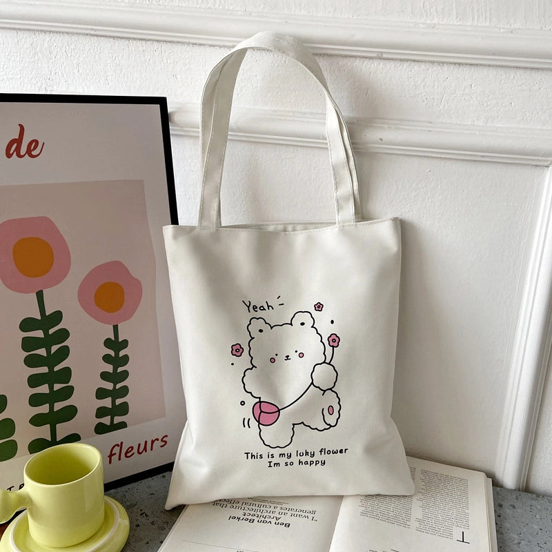 Women's Preppy Style Letter Oxford Cloth Shopping Bags