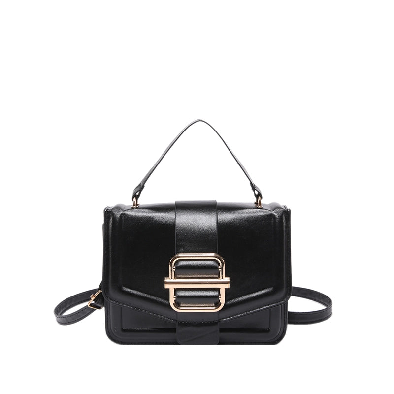 Women's Pu Leather Solid Color Streetwear Square Flip Cover Shoulder Bag Crossbody Bag