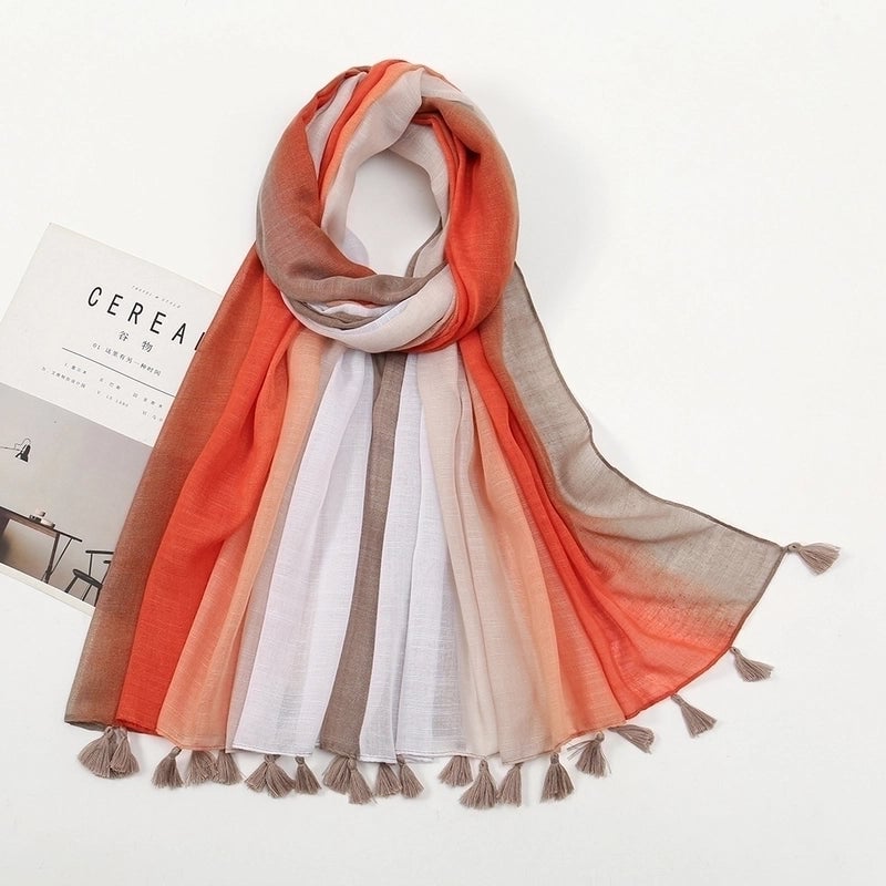 Women's Sweet Pastoral Flower Polyester Silk Scarf